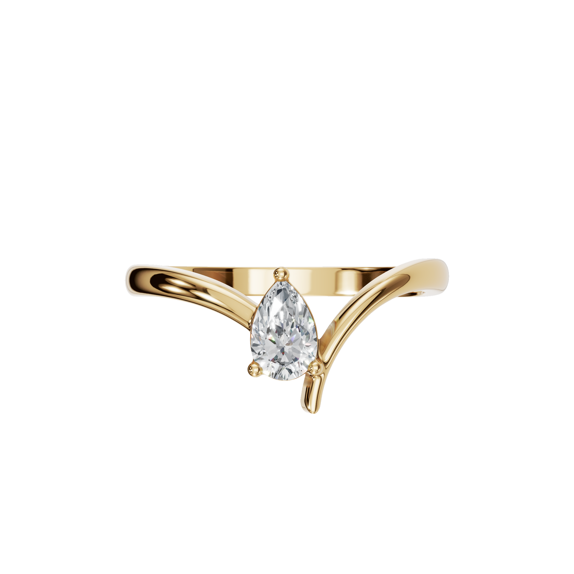 Elegant Pear Diamond Statement Ring Modern Open Band Style