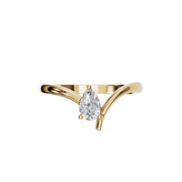 Pear Cut Diamond Solitaire Ring in Gold For Gifting