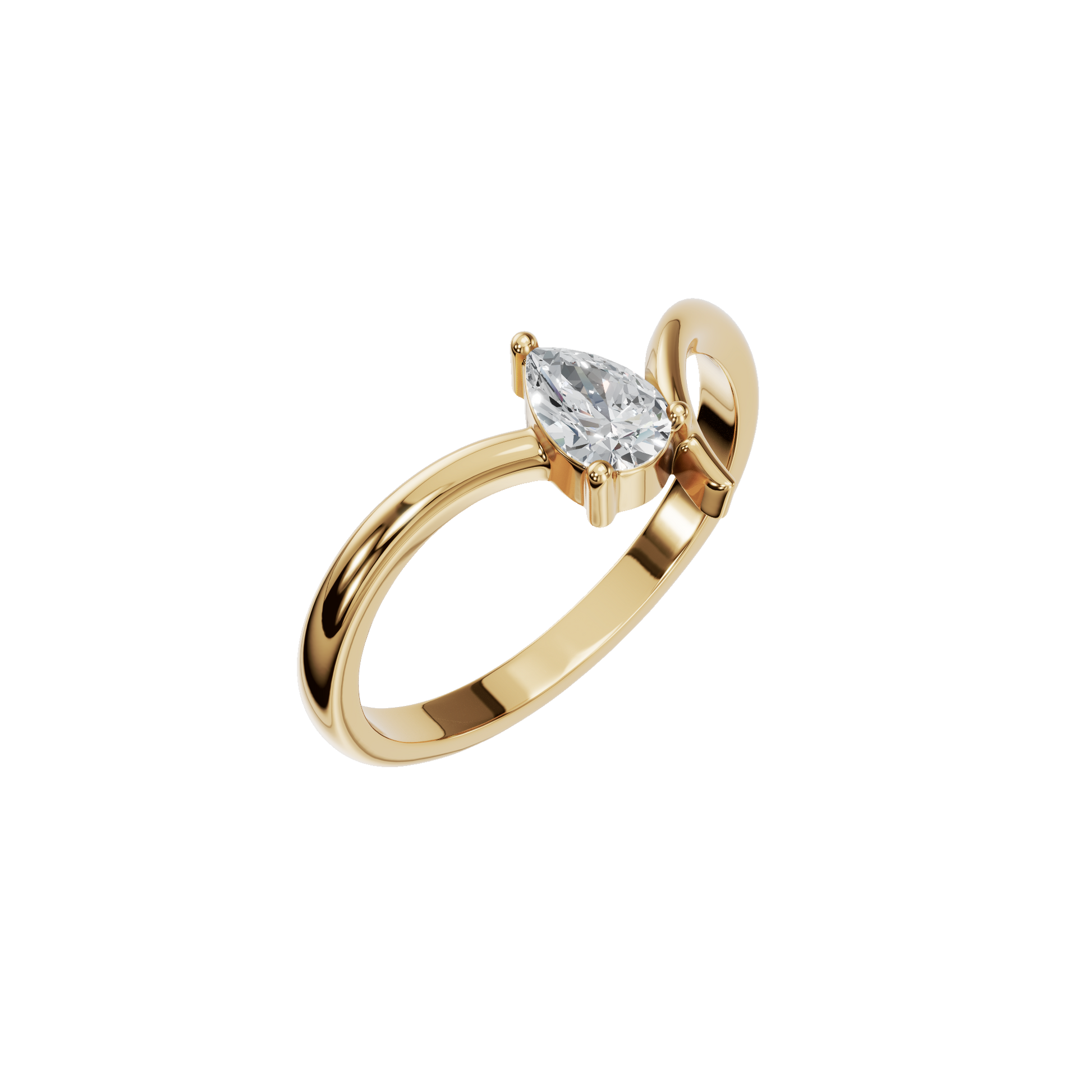Elegant Pear Diamond Statement Ring Modern Open Band Style