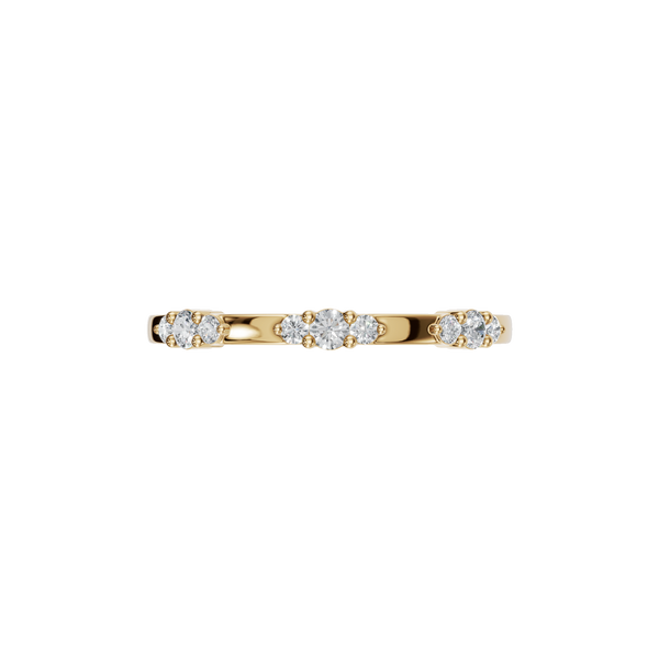 Round Brilliant Diamond Cluster Wedding Band in 14K Yellow Gold