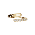 Round Brilliant Lab Diamond Open Wrap Ring in Gold