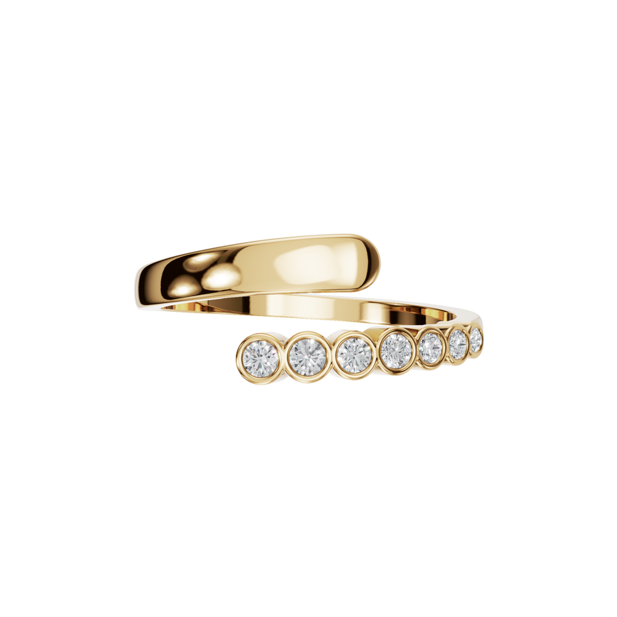 Round Brilliant Lab Diamond Open Wrap Ring in Gold