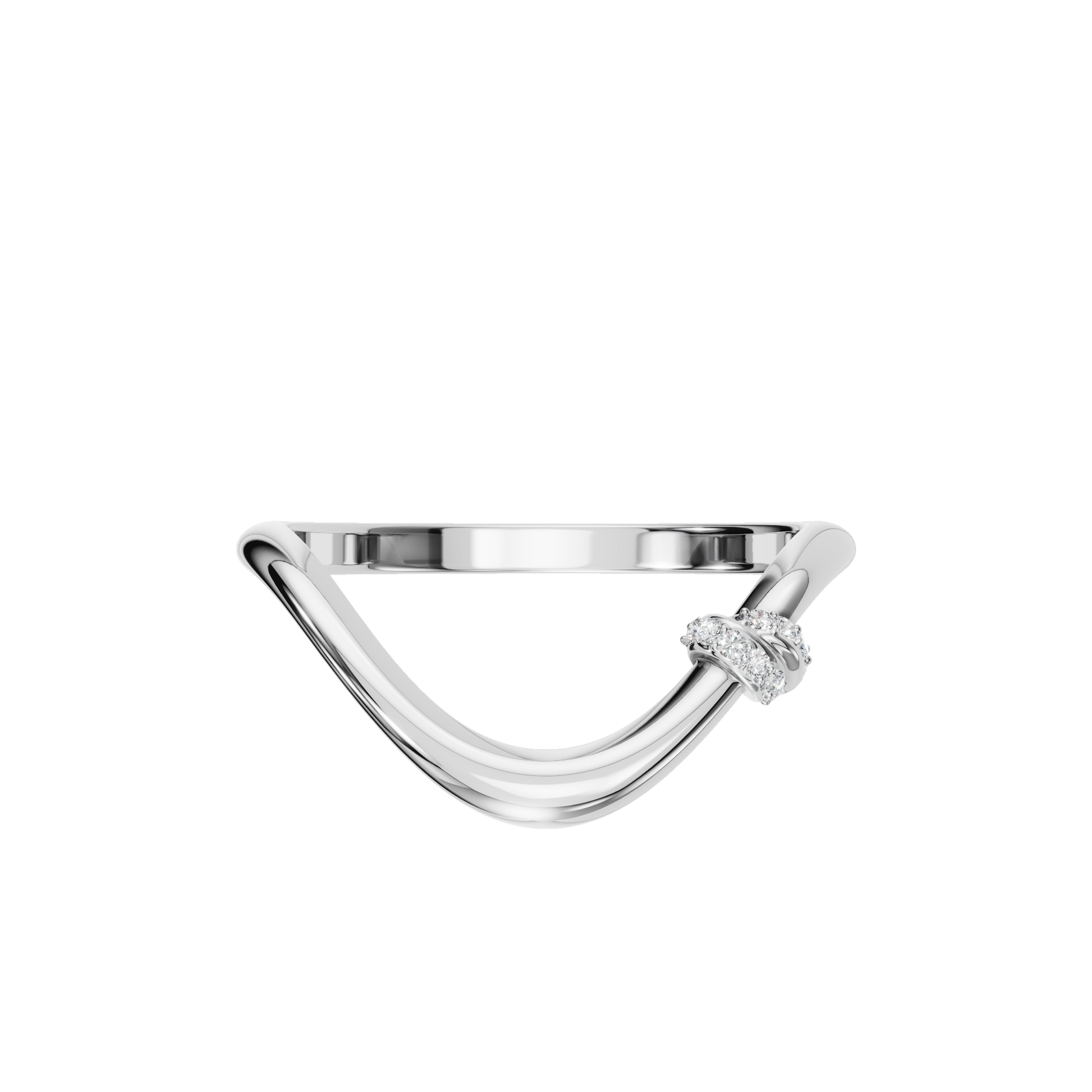 Minimal Curved Diamond Band