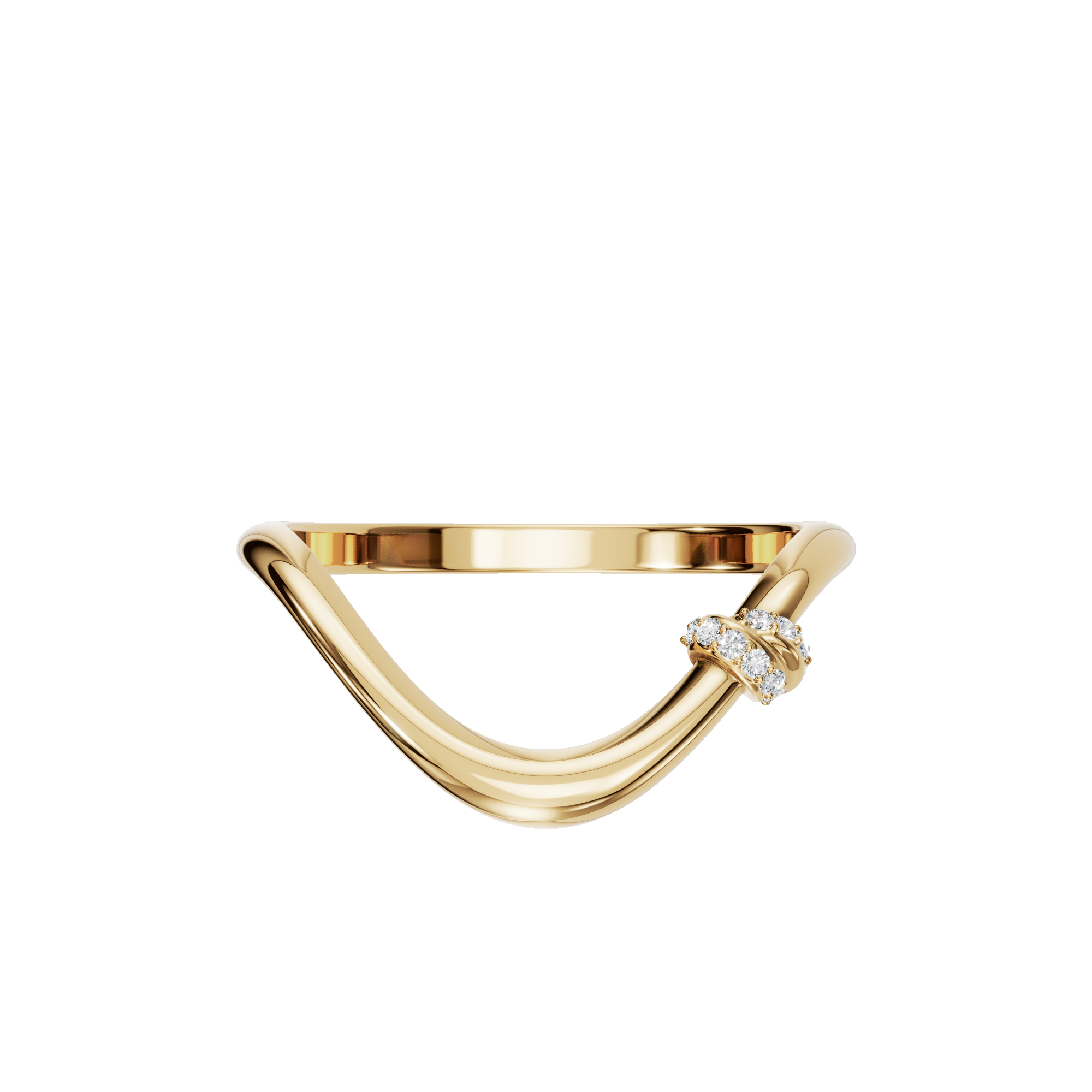 Minimal Curved Diamond Band
