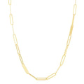 14K Yellow Gold Alternating Paperclip Bar Chain Necklace