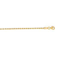14K Yellow Gold 1.8mm Rope Chain Necklace