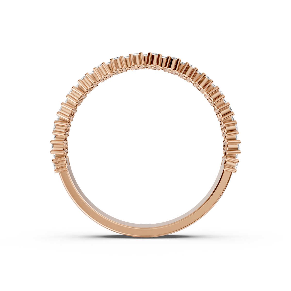 Pavé Diamond Band Two-Tone Gold Stackable Ring for Women