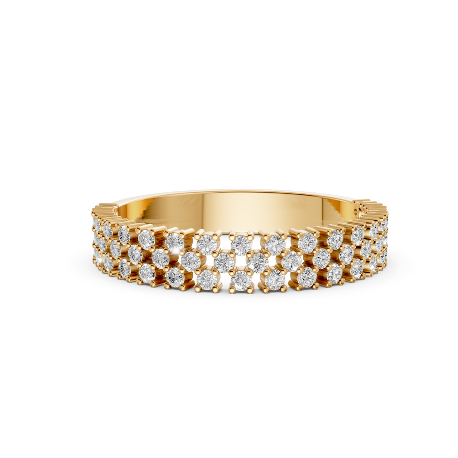 Pavé Diamond Band Two-Tone Gold Stackable Ring for Women