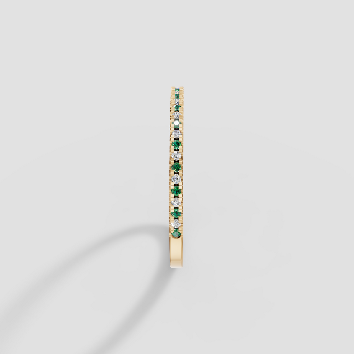 Round Diamond Pavé Half Eternity Band Ring in Gold