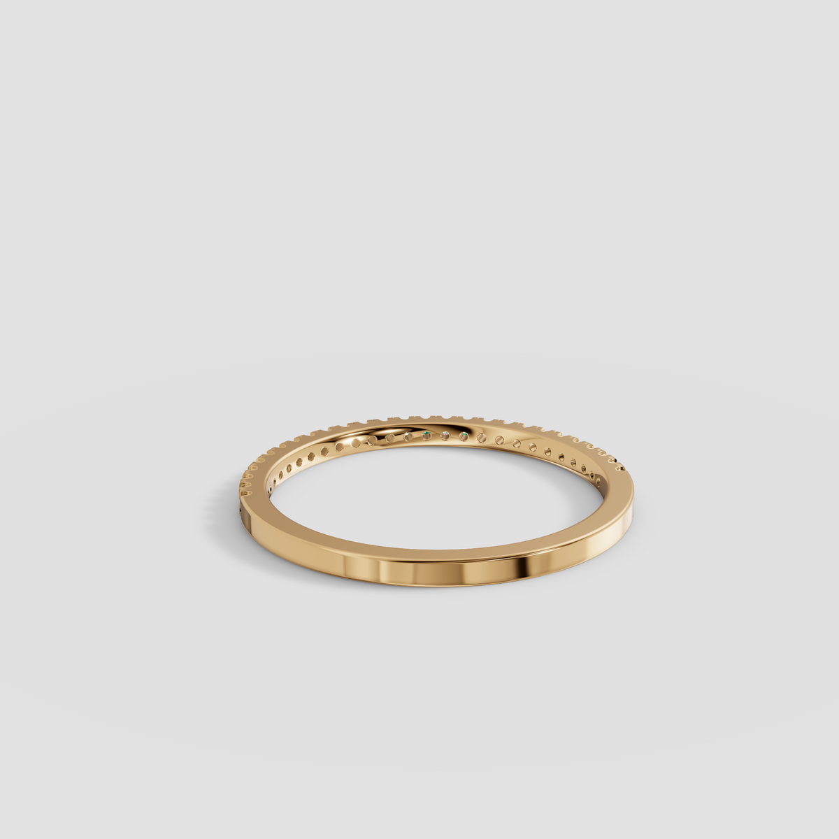 Round Diamond Pavé Half Eternity Band Ring in Gold