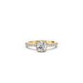 Elara Round Diamond Solitaire Ring with Pavé Band
