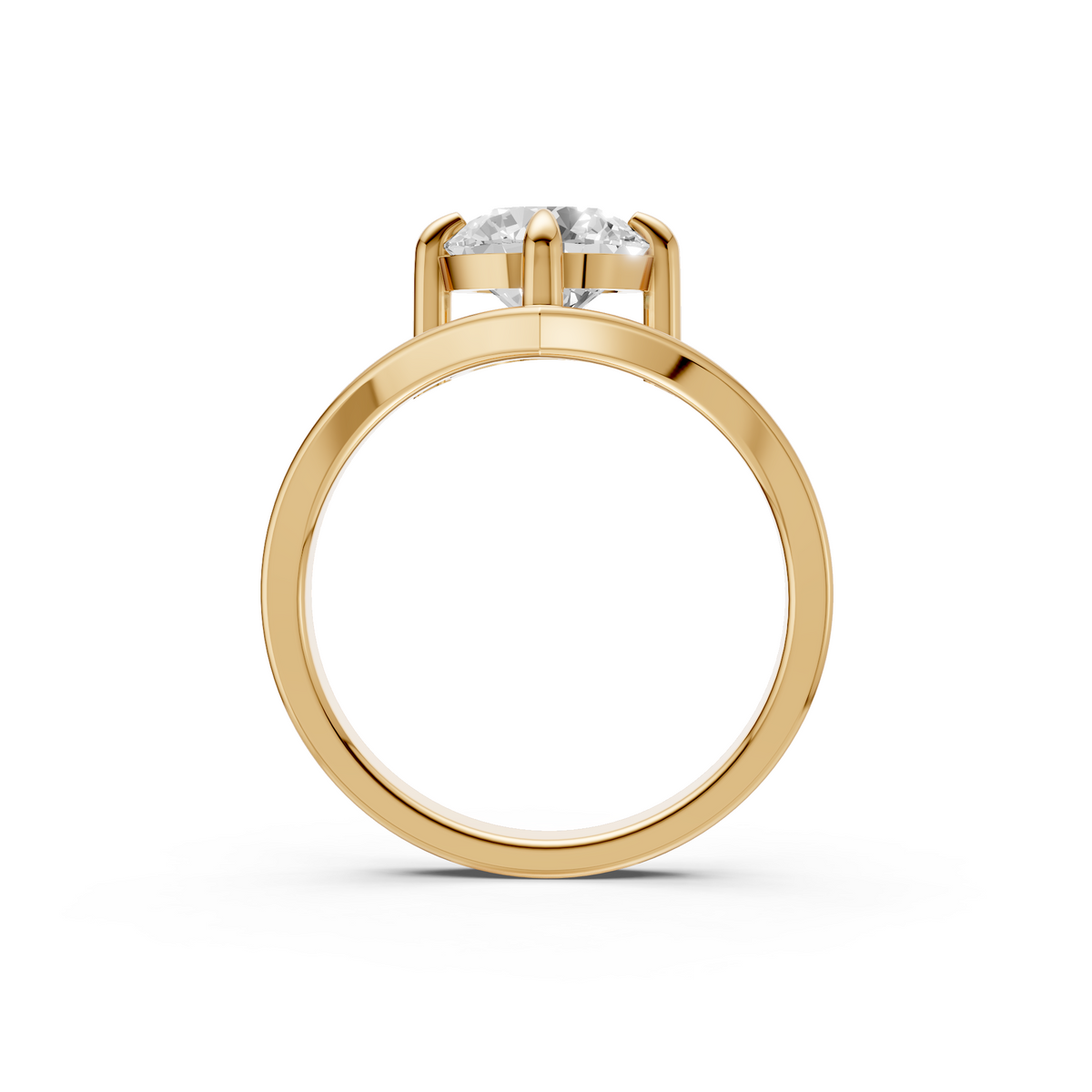 Liora Round Diamond V-Shaped Solitaire Ring