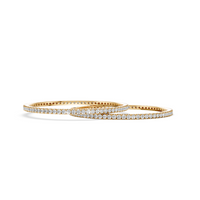 Minimalist Stackable Diamond Eternity Bangles for Women In 14K Yellow Gold