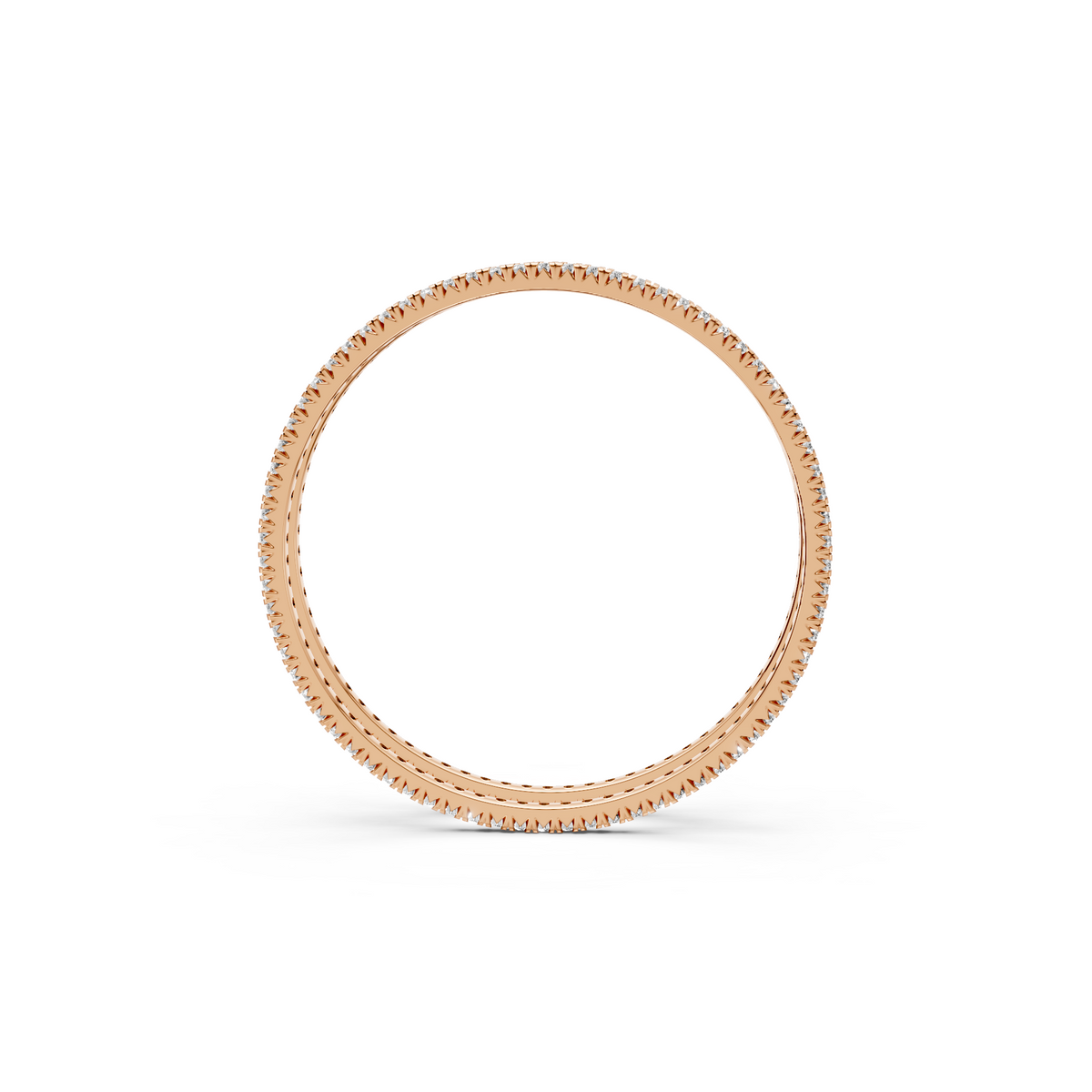 Minimalist Stackable Diamond Eternity Bangles for Women In 14K Yellow Gold