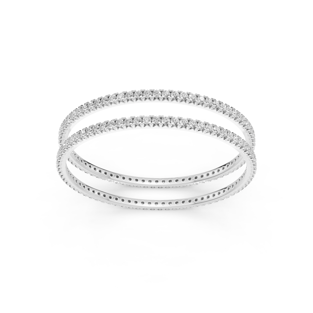 Minimalist Stackable Diamond Eternity Bangles for Women In 14K Yellow Gold