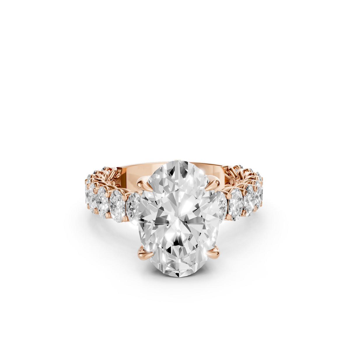 Valentina Oval Cut Diamond with Hidden Halo Engagement Ring