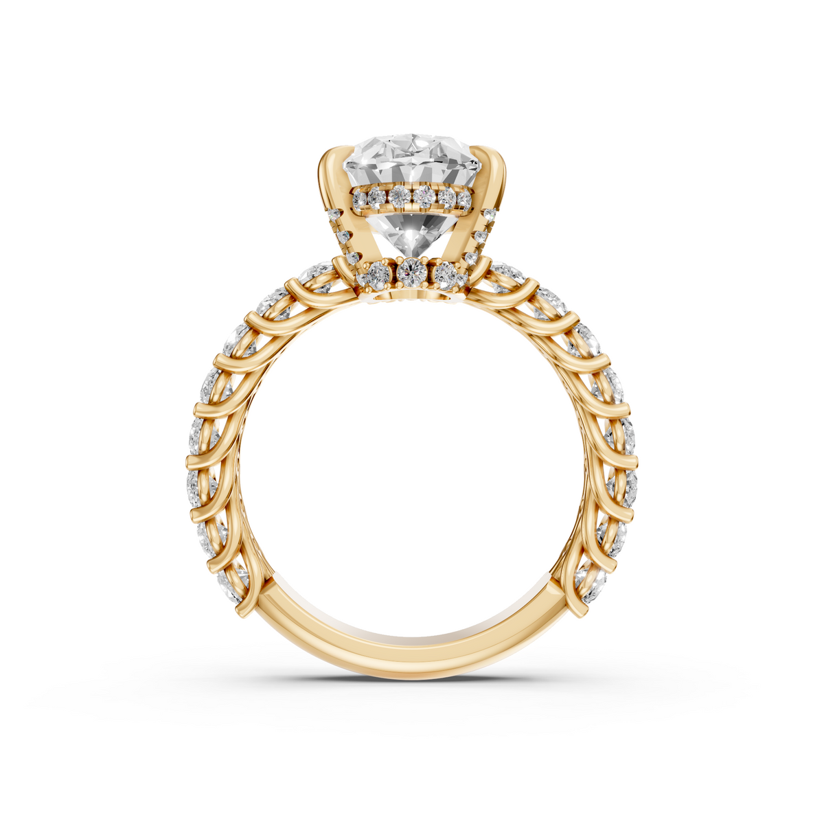 Valentina Oval Cut Diamond with Hidden Halo Engagement Ring