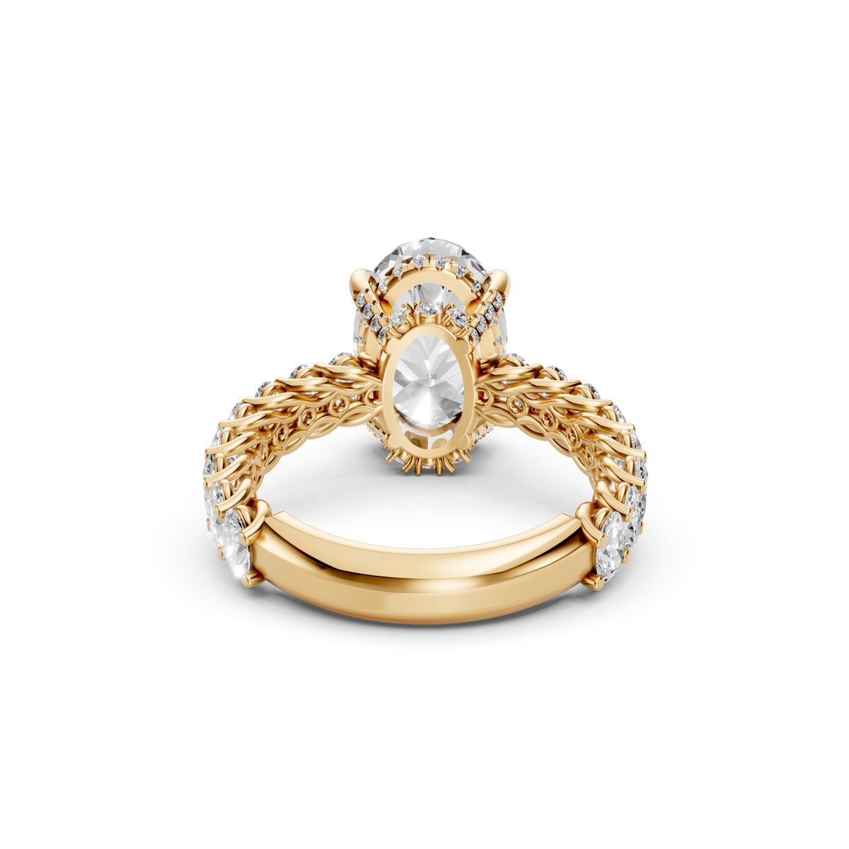 Valentina Oval Cut Diamond with Hidden Halo Engagement Ring