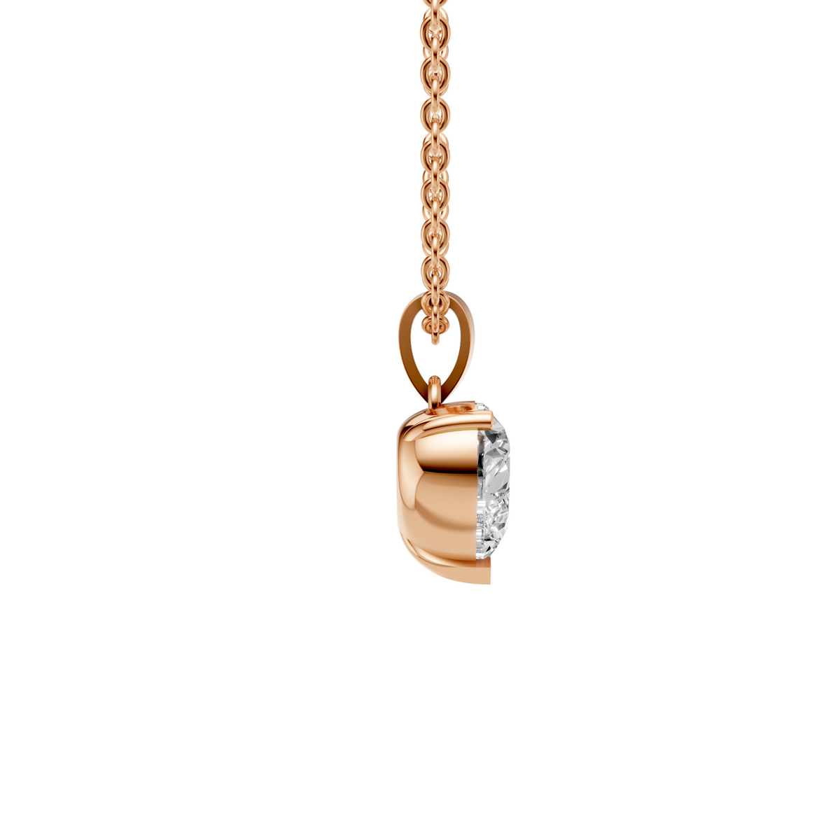 Amara Heart Diamond Solitaire Pendant in 14K Gold