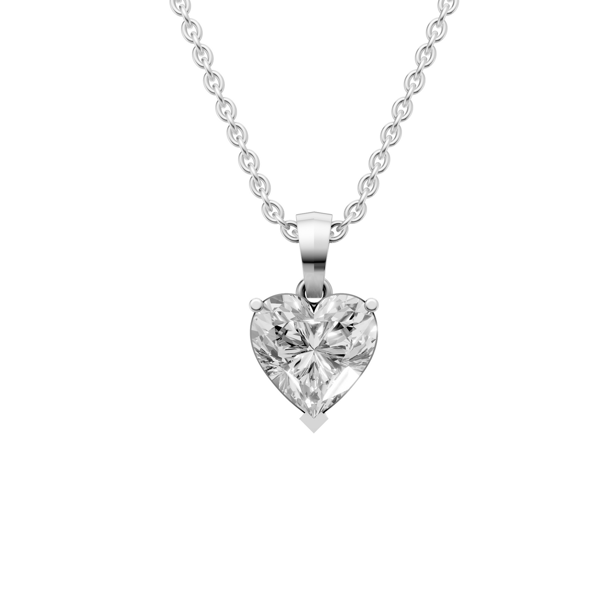Amara Heart Diamond Solitaire Pendant in 14K Gold