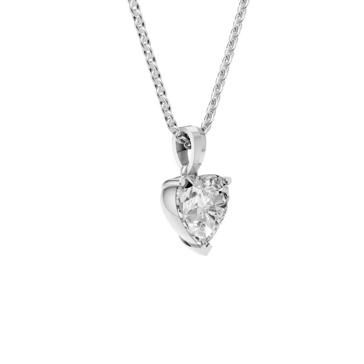 Amara Heart Diamond Solitaire Pendant in 14K Gold