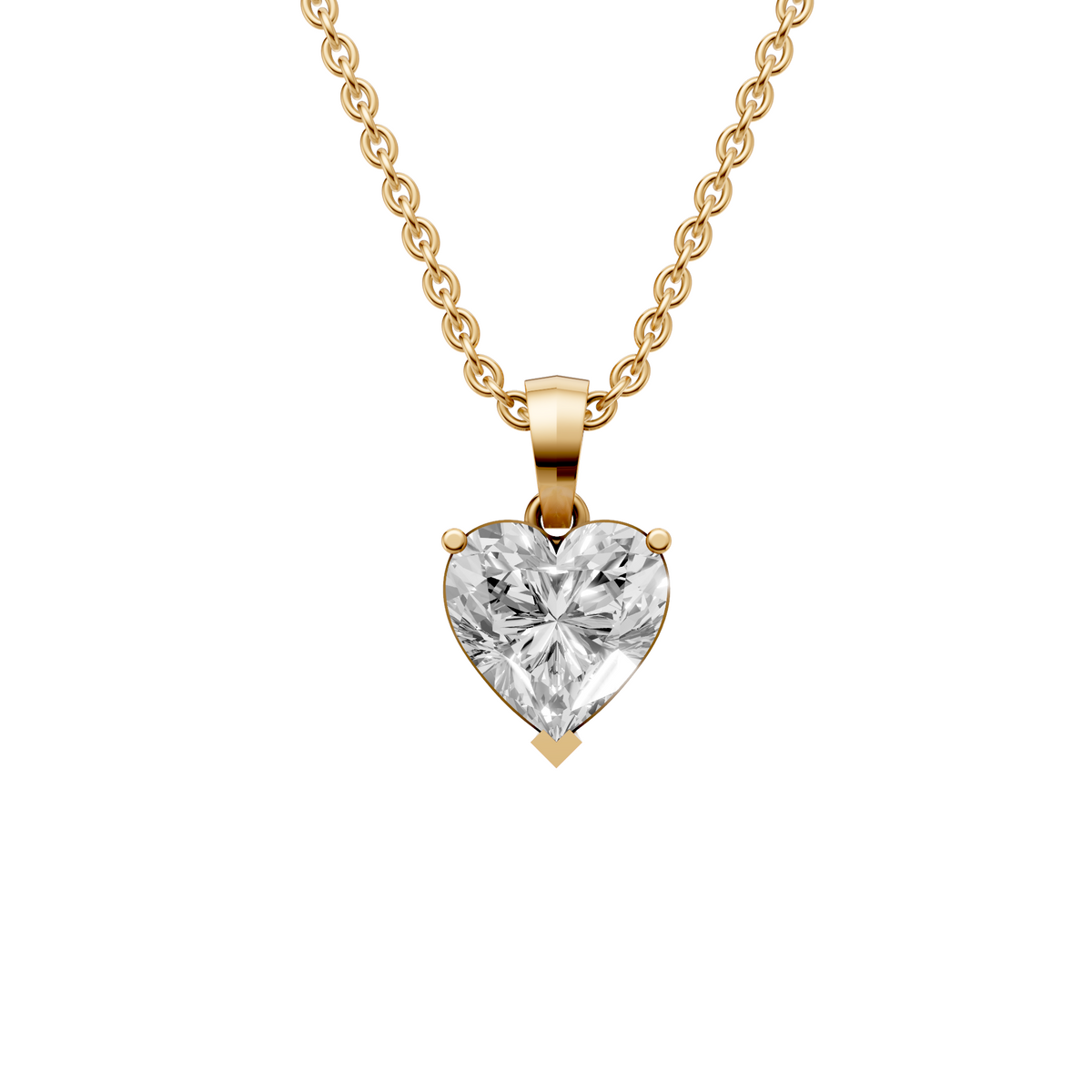 Amara Heart Diamond Solitaire Pendant in 14K Gold