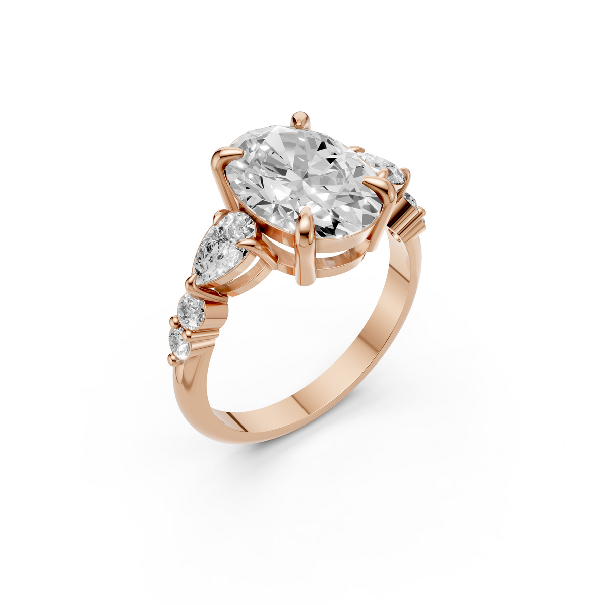 Seraphina Oval Cut Pear Diamond Engagement Ring