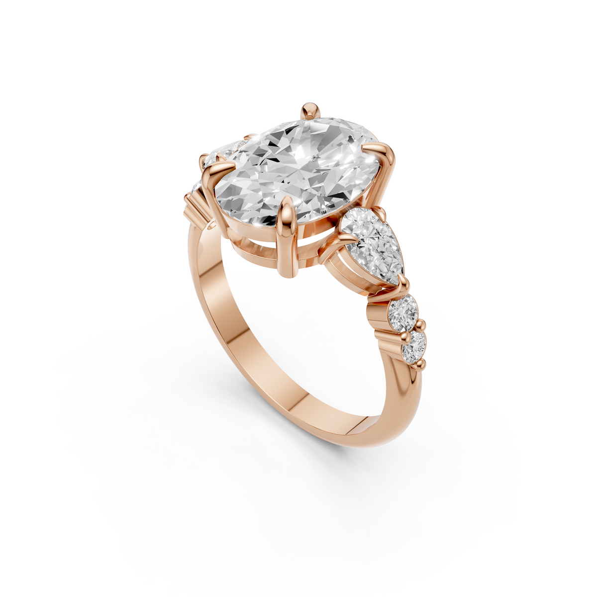 Seraphina Oval Cut Pear Diamond Engagement Ring
