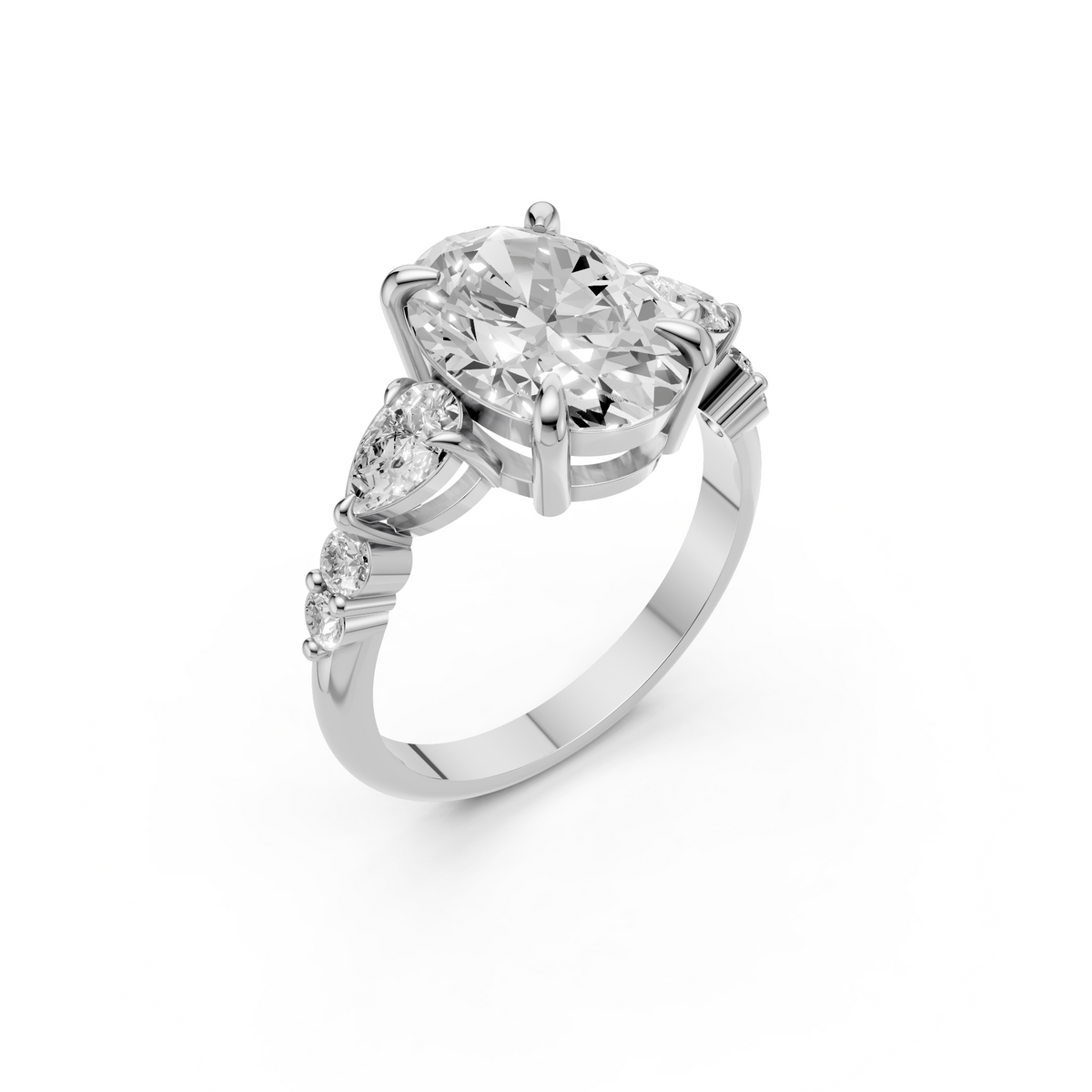 Seraphina Oval Cut Pear Diamond Engagement Ring