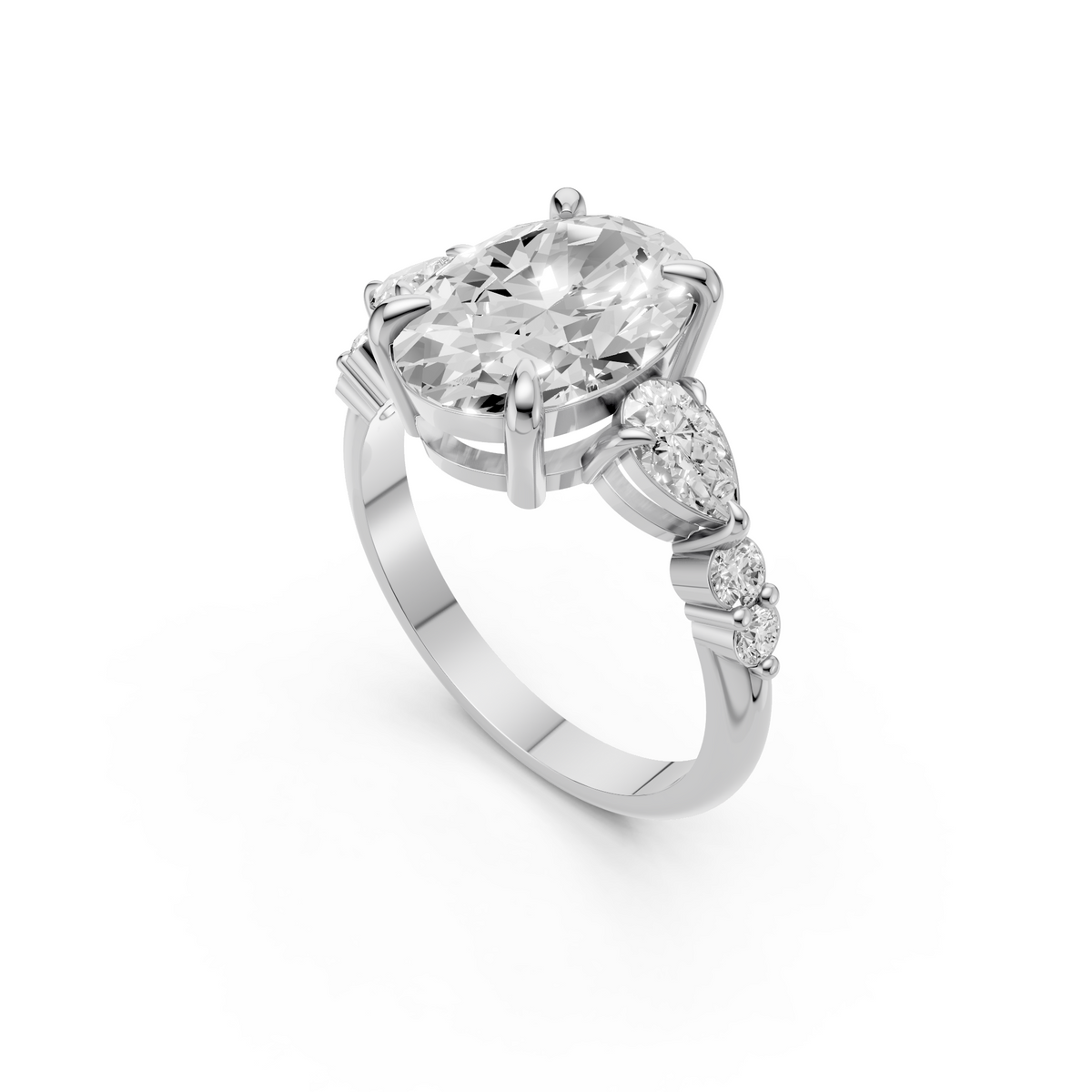 Seraphina Oval Cut Pear Diamond Engagement Ring