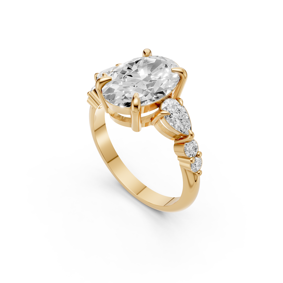 Seraphina Oval Cut Pear Diamond Engagement Ring