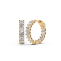 Harlow Emerald Diamond Hoop Earrings – 14K Yellow Gold