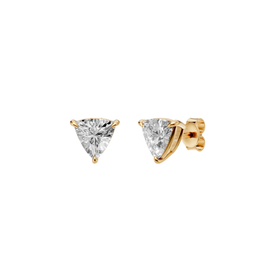 14K Gold 1.00 CT Trillion Diamond Studs