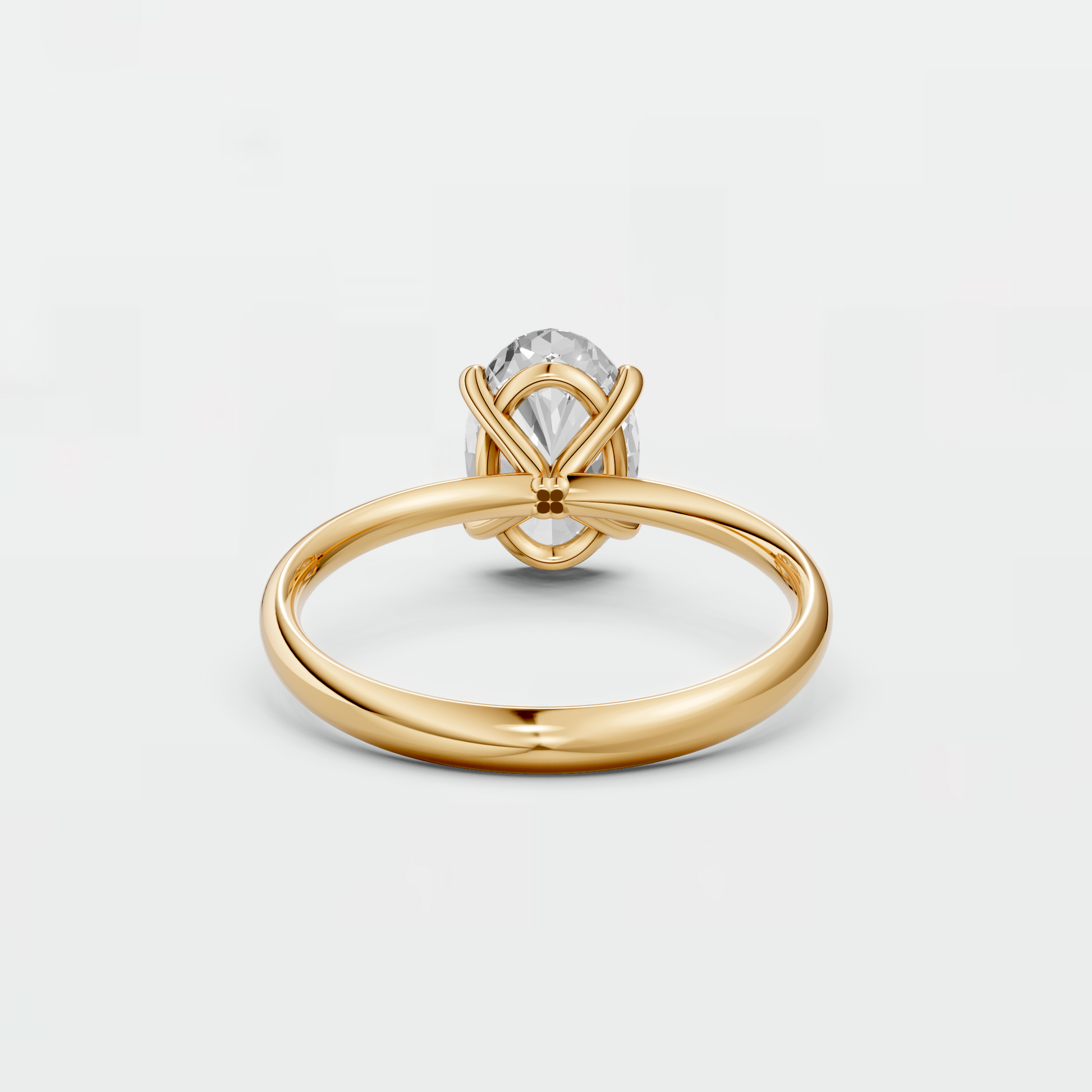 1.75 cwt Lab Oval Diamond Solitaire Ring in 14K Yellow Solid Gold