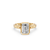 Nova Emerald Cut Diamond Bezel Set Engagement Ring