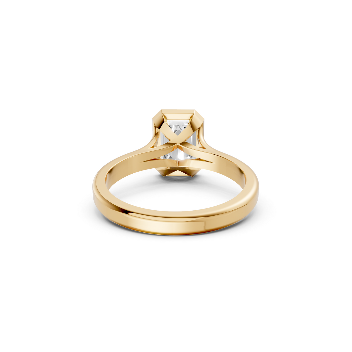 Nova Emerald Cut Diamond Bezel Set Engagement Ring