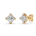 Diamond Princess Cut Solitaire Stud Earrings