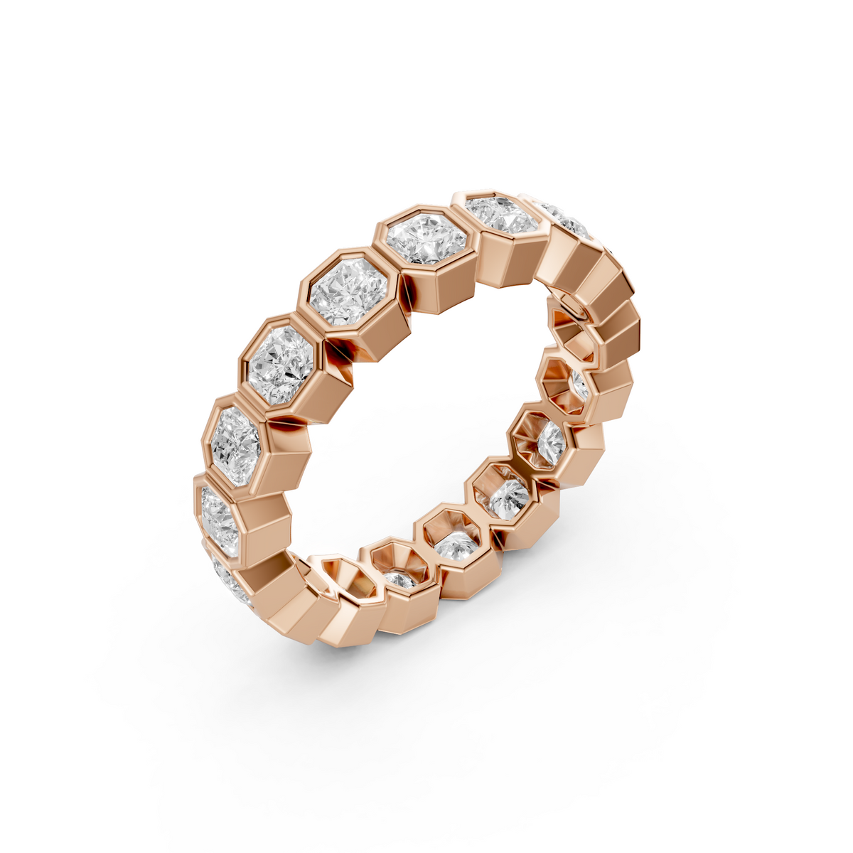 Contemporary Radiant Diamond Full Eternity Wedding Band