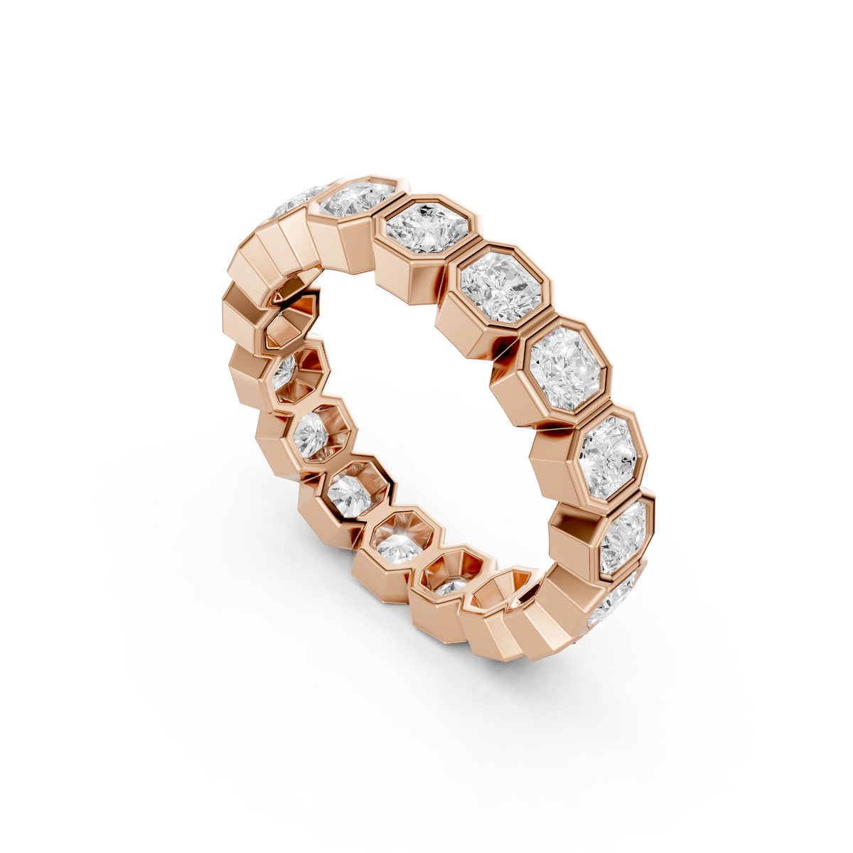 Contemporary Radiant Diamond Full Eternity Wedding Band