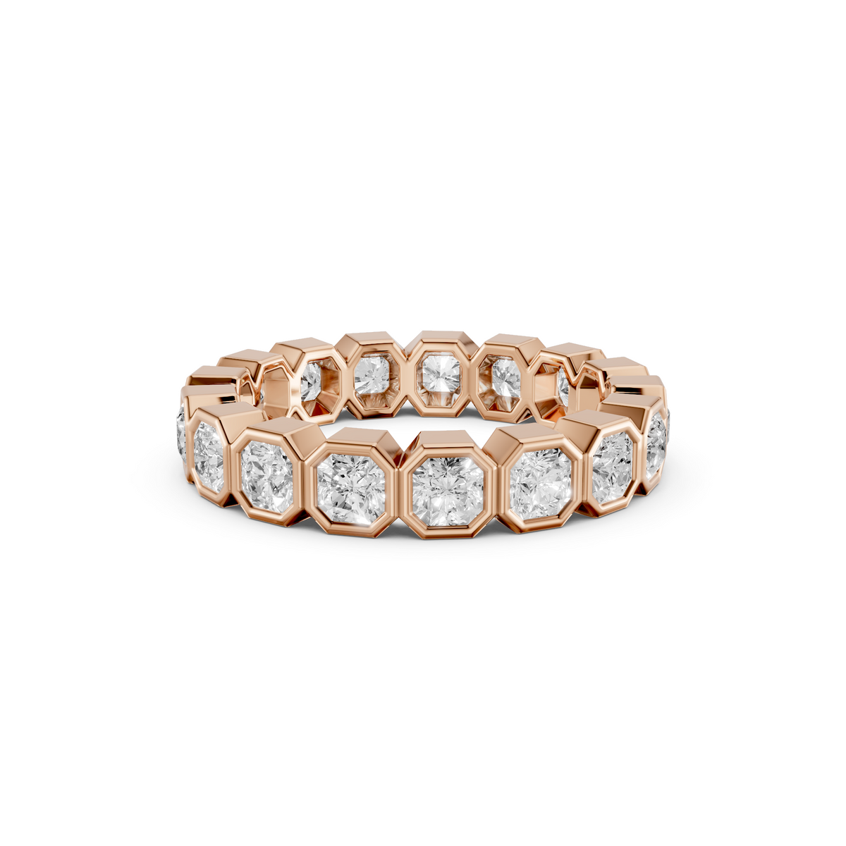 Contemporary Radiant Diamond Full Eternity Wedding Band