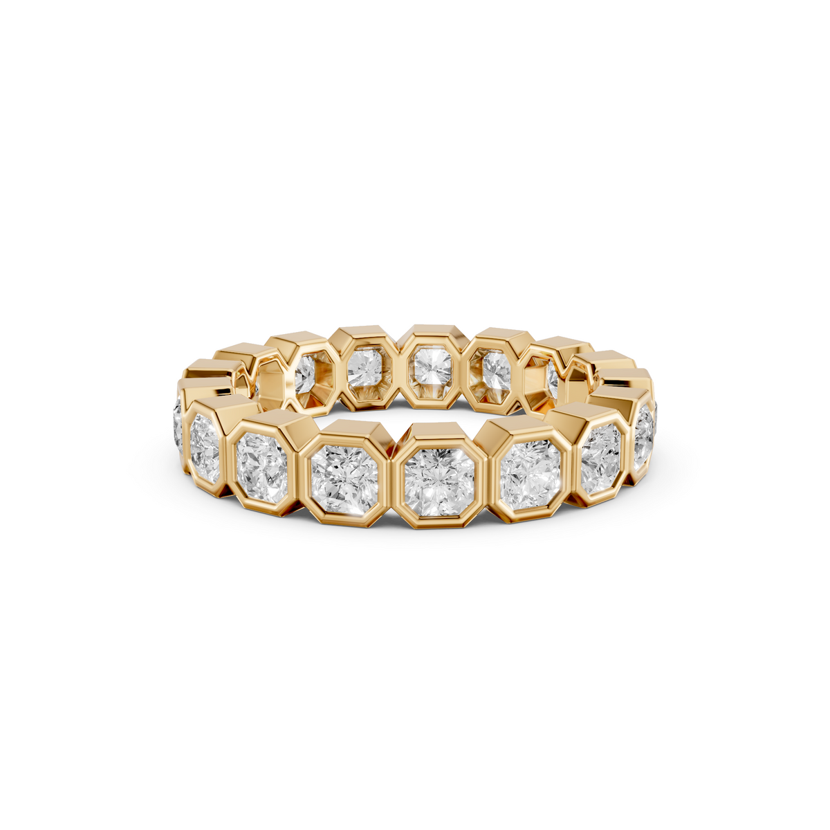 Contemporary Radiant Diamond Full Eternity Wedding Band