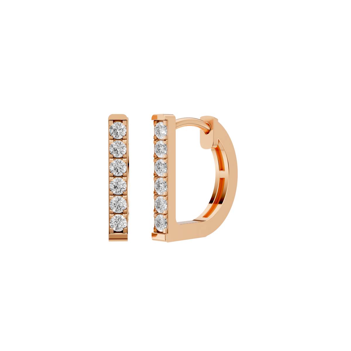 Nova Round Diamond Pavé Huggie Hoop Earrings