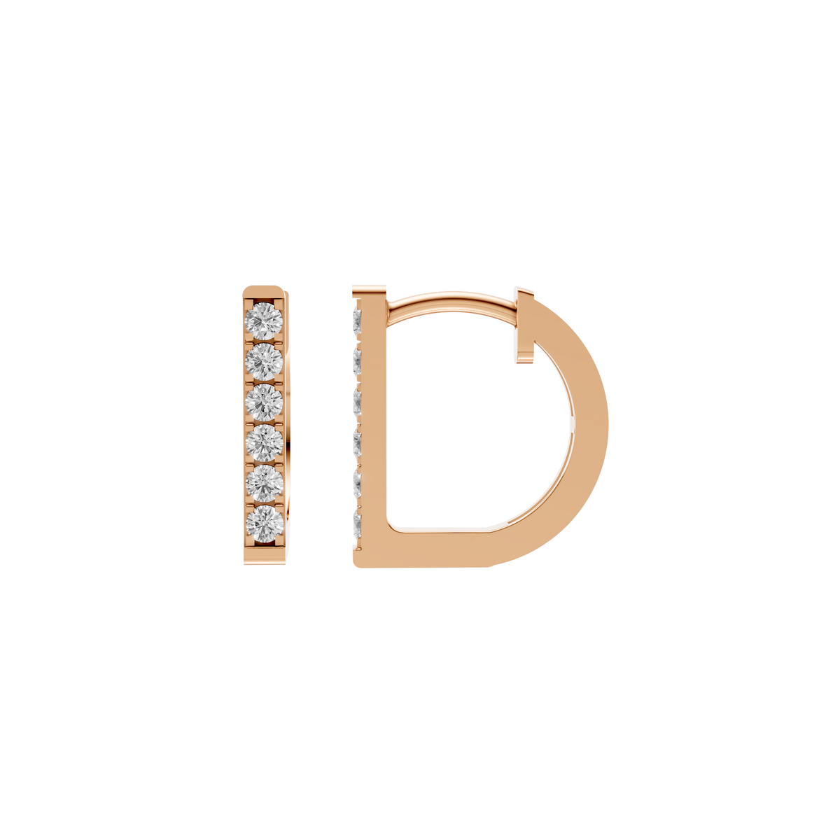 Nova Round Diamond Pavé Huggie Hoop Earrings