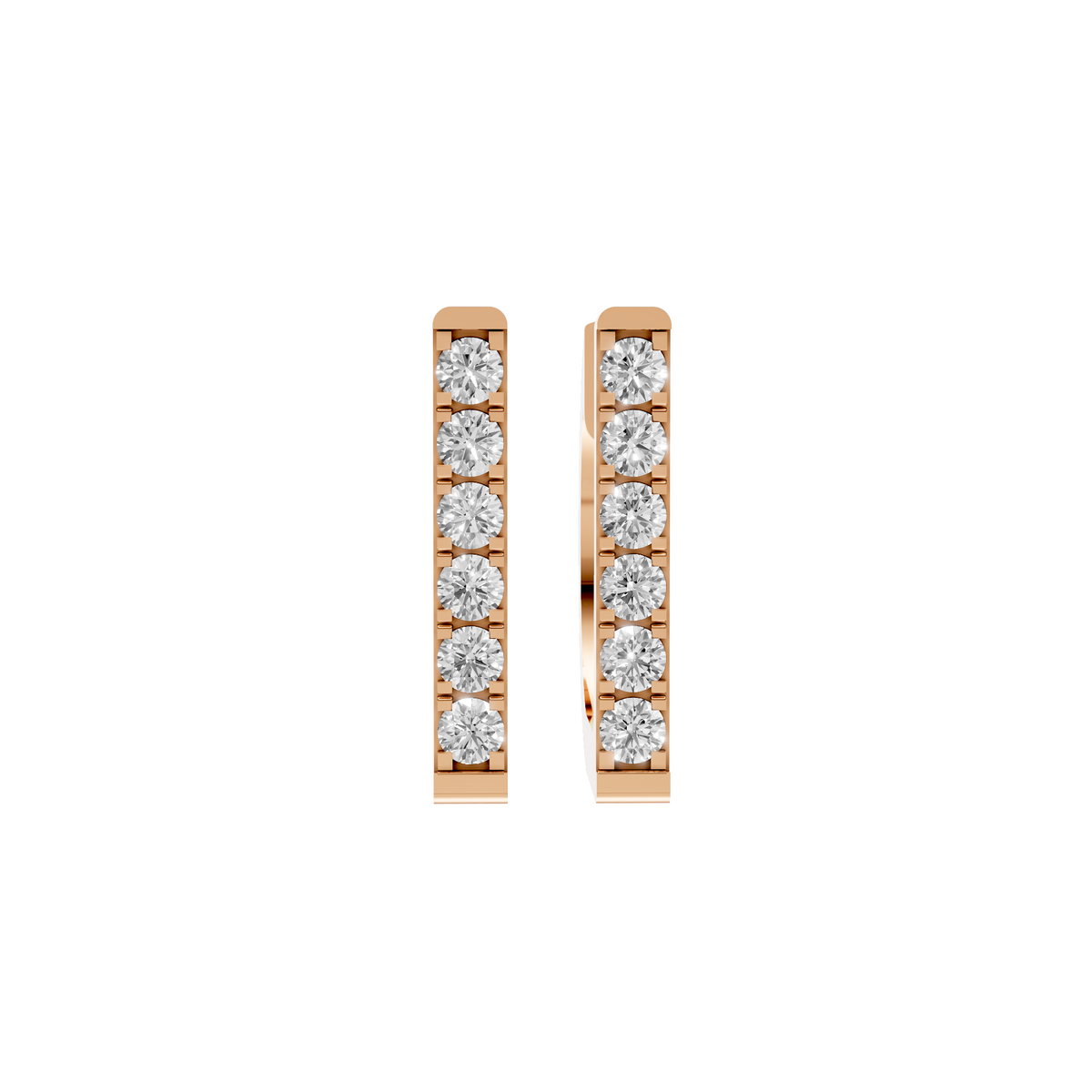 Nova Round Diamond Pavé Huggie Hoop Earrings