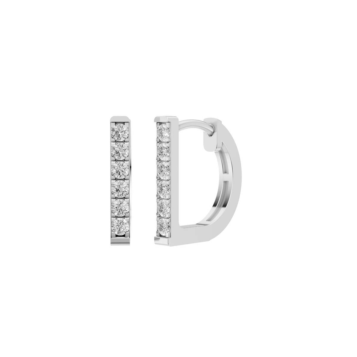 Nova Round Diamond Pavé Huggie Hoop Earrings