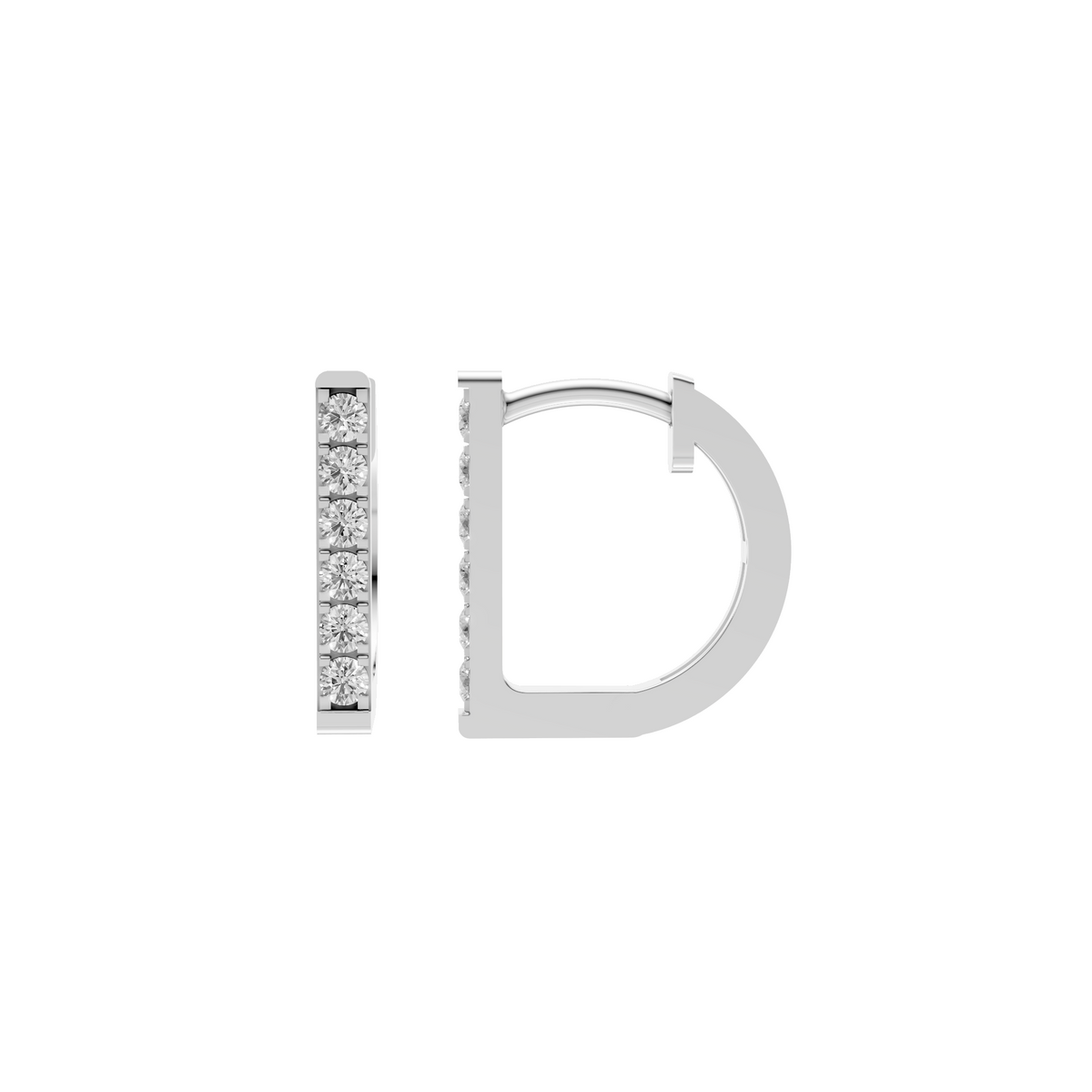 Nova Round Diamond Pavé Huggie Hoop Earrings