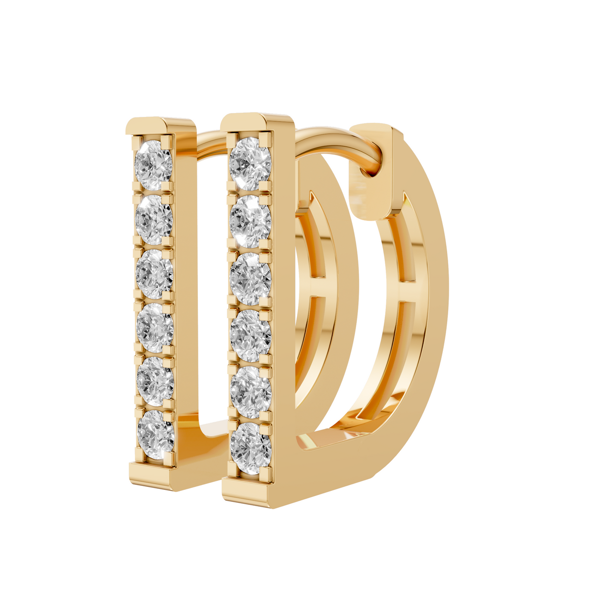 Nova Round Diamond Pavé Huggie Hoop Earrings