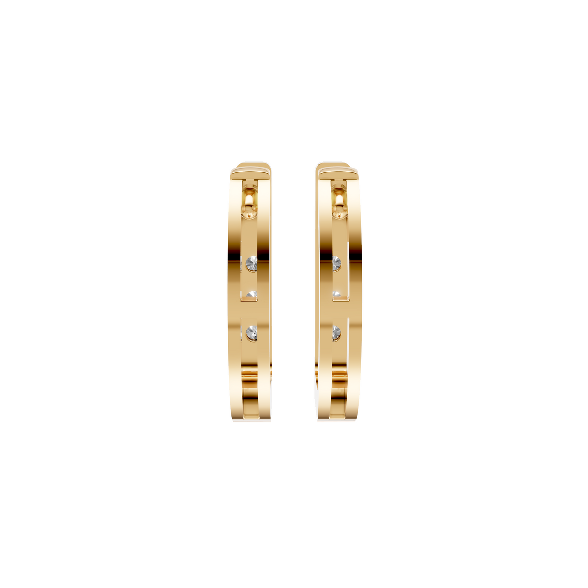 Nova Round Diamond Pavé Huggie Hoop Earrings