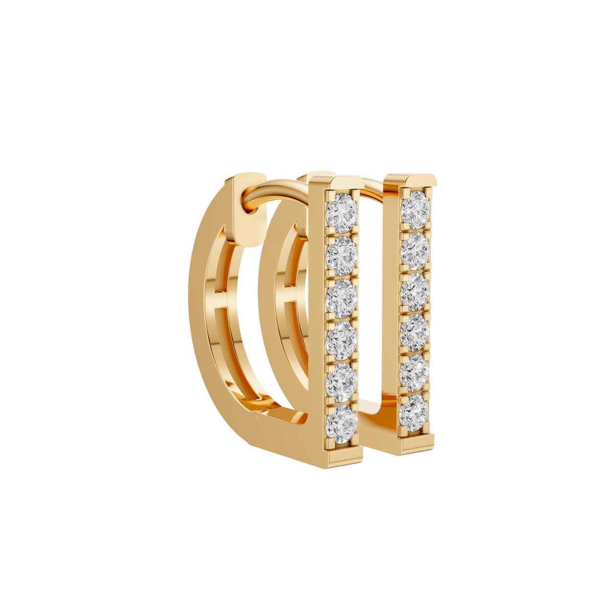 Nova Round Diamond Pavé Huggie Hoop Earrings