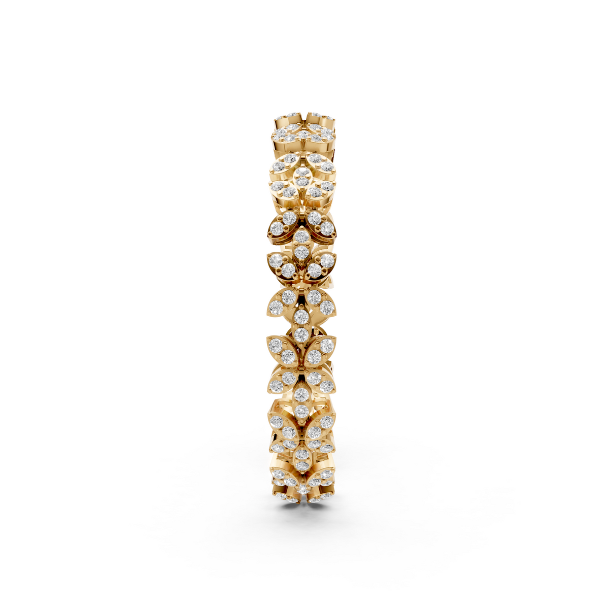 Blooming Floral Cluster Diamond Tennis Bracelet In 14K Gold